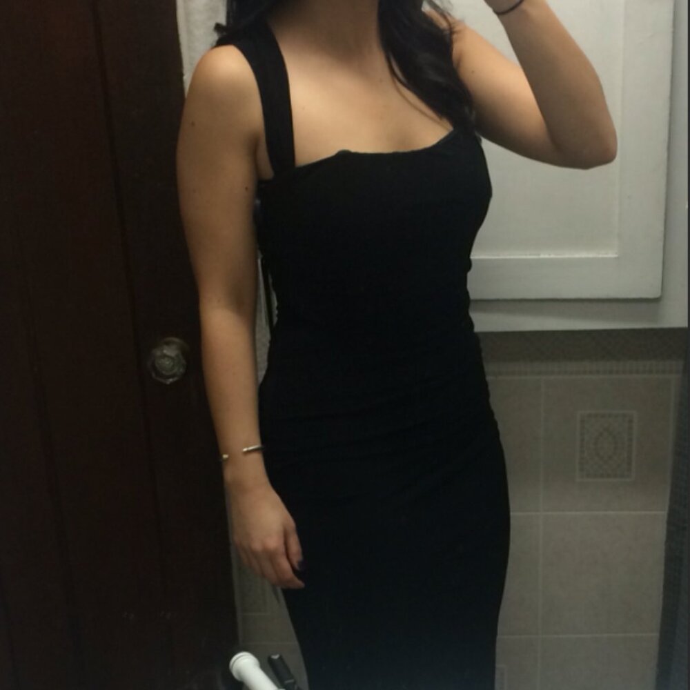 Laundry by Shelli Segal Black Cross Strap Formal Dress